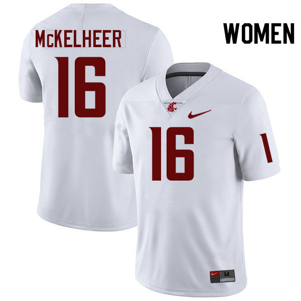 Women #16 Brady McKelheer Washington State Cougars College Football Jerseys Stitched-White